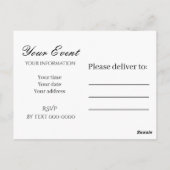 Carte postale d'invitation aux fleurs de mai (Dos)