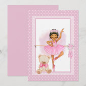 Carte postale d'invitation ballerine flore points  (Devant / Derrière)