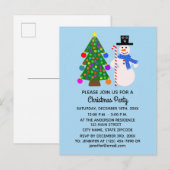 Carte postale d'invitation Bonhomme de neige & Sap (Devant / Derrière)