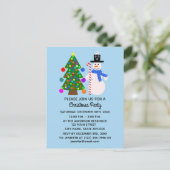 Carte postale d'invitation Bonhomme de neige & Sap (Debout devant)