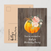 carte postale d'invitation d'anniversaire à motif (Devant / Derrière)