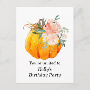 carte postale d'invitation d'anniversaire automne,