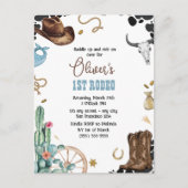Carte postale d'invitation d'anniversaire de rodéo (Devant)