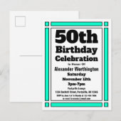 Carte postale d'invitation d'anniversaire simple s (Devant / Derrière)