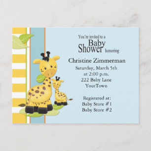 Carte postale d'invitation de baby shower de