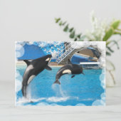 Carte postale d'invitation de baleine (Debout devant)