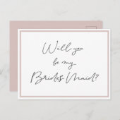 Carte postale d'invitation de demoiselle d'honneur (Devant / Derrière)