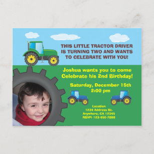 Invitations Faire Part Cartes Anniversaire Tracteur Zazzle