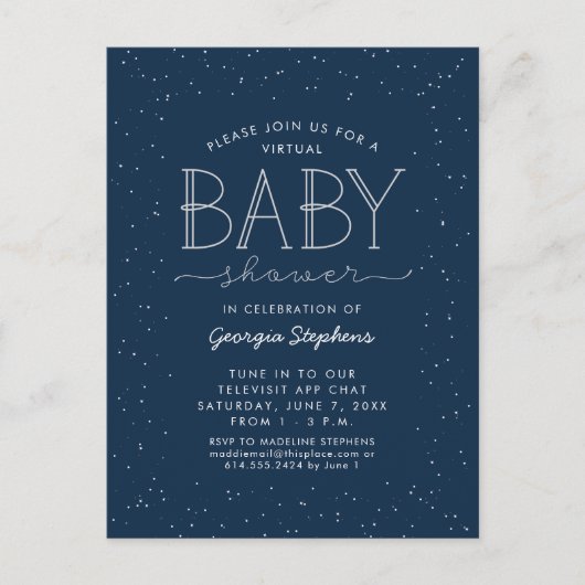 Carte postale d'invitation de la marine de baby sh (Devant)
