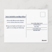 Carte postale d'invitation de l'église pour le dim (Dos)