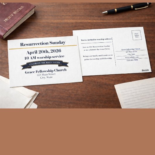 Carte postale d'invitation de l'église pour le dim