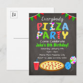 Carte postale d'invitation de partie de pizza de (Devant / Derrière)