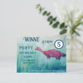 Carte postale d'invitation de Plesiosaure Violet (Debout devant)
