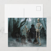 Carte postale d'invitation de squelettes hantés (Devant / Derrière)