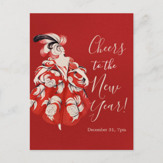 Carte postale d'invitation du Nouvel An à l'Aniset