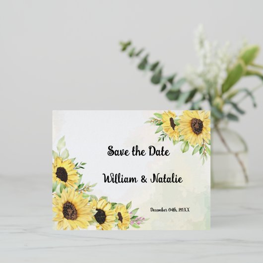 Carte postale d'invitation en aluminium à conserve (Debout devant)