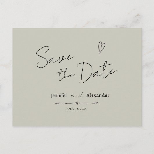 Carte postale d'invitation Enregistrer la date mod (Devant)