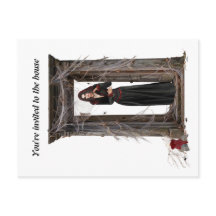 Carte postale d'invitation Halloween de la dame ar