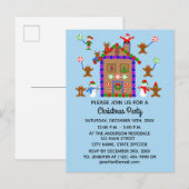 Carte postale d'invitation Maison en pain d'épices (Devant / Derrière)