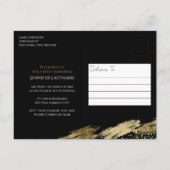 Carte postale d'invitation or noir pour 80e annive (Dos)