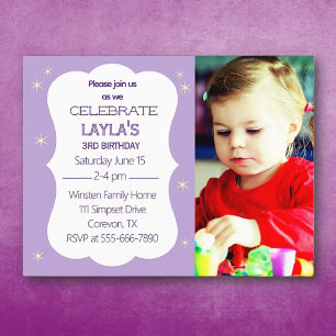 Carte postale d'invitation photo pour anniversaire
