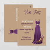 Carte postale d'invitation pour 40 ans  (Devant / Derrière)