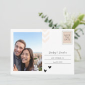 Carte postale d'invitation pour annoncer la date - (Debout devant)