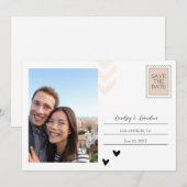Carte postale d'invitation pour annoncer la date - (Devant / Derrière)