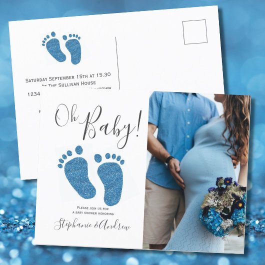 Carte postale d'invitation pour Baby Shower couple