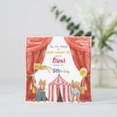 Carte postale d'invitation pour enfants Circus (Debout devant)
