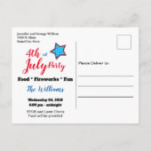 Carte postale d'invitation pour fête de quartier d (Dos)