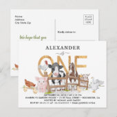 Carte postale d'invitation pour le 1er anniversair (Devant / Derrière)