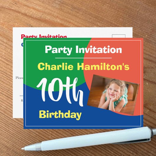 Carte postale d'invitation pour les 10 ans avec ph