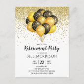 Carte postale d'invitation pour retraite en or noi (Devant)