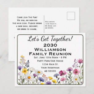 Carte postale d'invitation pour réunion de famille