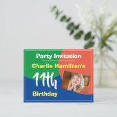 Carte postale d'invitation pour un 11e anniversair (Debout devant)