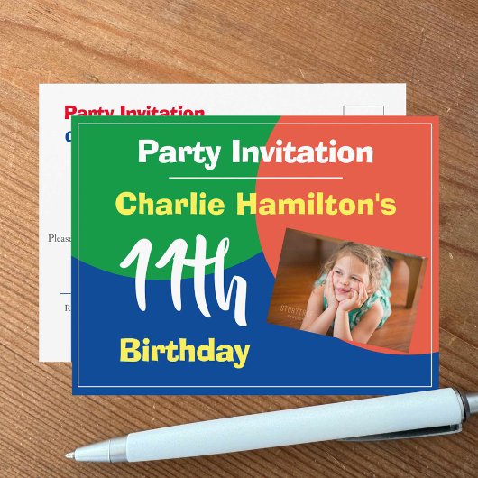 Carte postale d'invitation pour un 11e anniversair