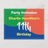 Carte postale d'invitation pour un 11e anniversair (Devant)