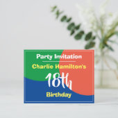 Carte postale d'invitation pour un 18e anniversair (Debout devant)