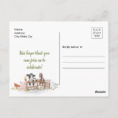 Carte postale d'invitation pour un 1er anniversair (Dos)