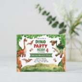 Carte postale d'invitation pour un 4e anniversaire (Debout devant)