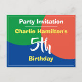 Carte postale d'invitation pour un 5ème anniversai (Devant)