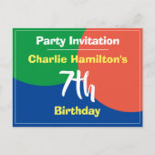 Carte postale d'invitation pour un 7ème anniversai (Devant)