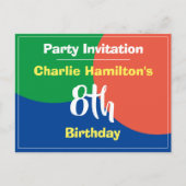 Carte postale d'invitation pour un 8e anniversaire (Devant)