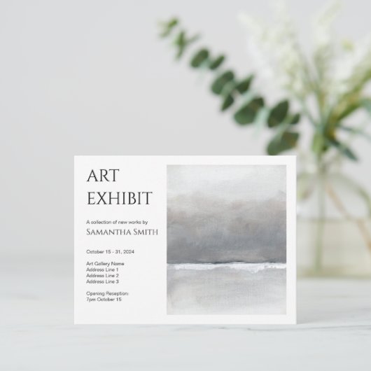 Carte postale d'invitation pour une exposition d'a (Debout devant)