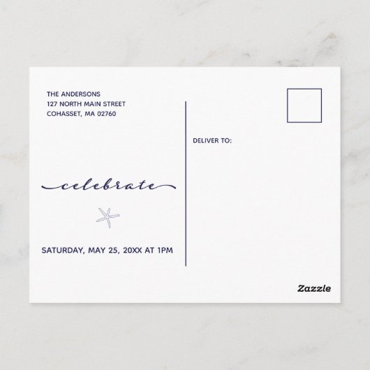 Carte postale d'invitation pour une fête d'anniver (Dos)