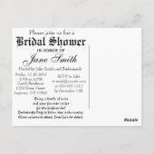 Carte postale d'invitation pour une fête de mariag (Dos)