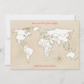 Carte postale d'invitation rétro par avion (Dos)