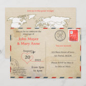 Carte postale d'invitation rétro par avion (Devant / Derrière)