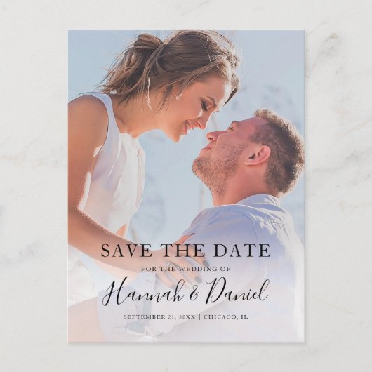 Carte postale d'invitation "Save the Date" avec ph (Devant)